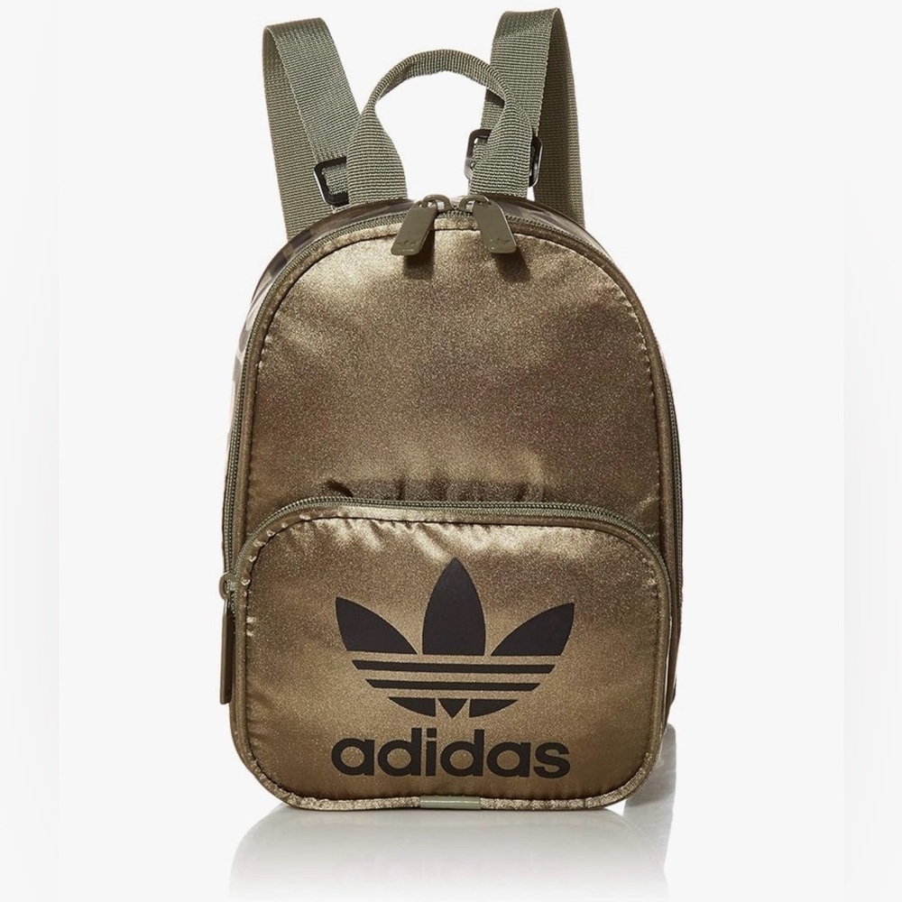 Aridas Mini Backpack Metallic Gold Black Trefoil NWOT